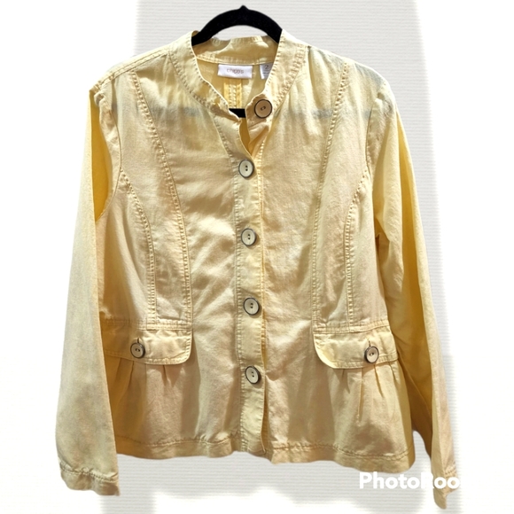 Chico's Jackets & Blazers - Beautiful Chico's soft yellow jacket, size 2 (large)